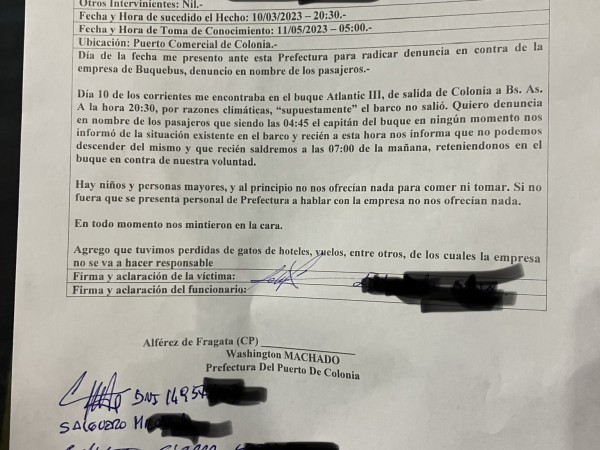 Caos en el puerto de Colonia para viajar a Buenos Aires y denuncia a Buquebus