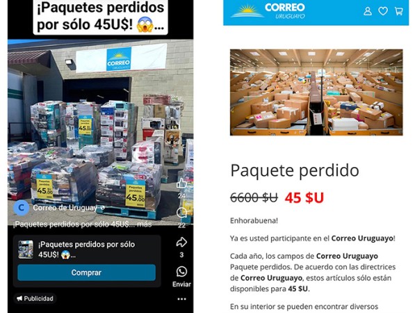 Correo Uruguayo, estafas, redes sociales