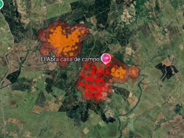 Bomberos de Piriápolis colaboró en extinguir incendio de grandes dimensiones en Minas; hay 350 hectáreas afectadas