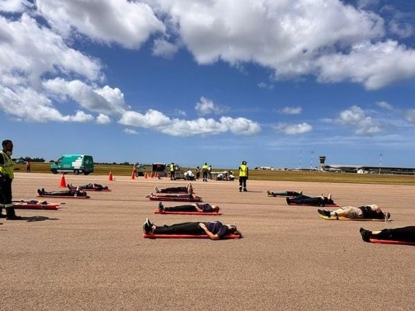 emergencias, aeropuerto de laguna del sauce, simulacro, accidente aéreo