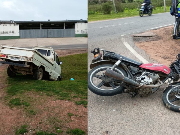 Choque entre moto y camioneta en Ruta 39 dejó una mujer lesionada