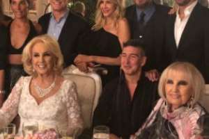 Macri, Tinelli, Suar, Vidal y Bocca, en el cumpleaños de Mirtha Legrand