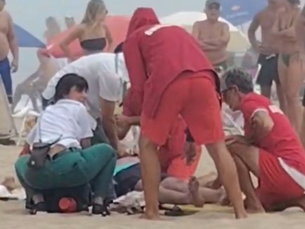 Video: turista argentino fue reanimado tras haber sufrido una convulsión al ser picado por una avispa en Playa Bikini