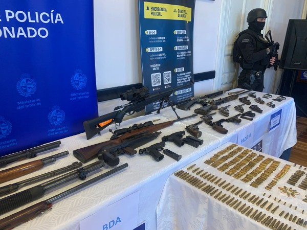Segunda etapa de la investigación: incautan 26 armas, una mira térmica y más de 400 municiones a la banda que robaba fincas rurales en Maldonado